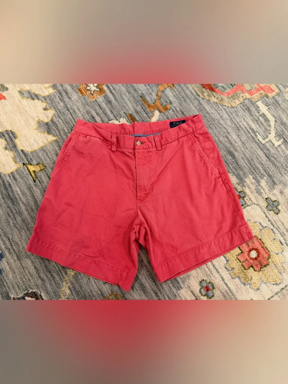 Polo Ralph Lauren Shorts Mens size 33 Red Classic Fit 6” Chino Cotton